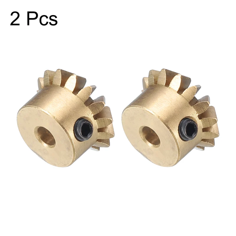 2pcs Bevel Gear Tapered Bevel Pinion Gear 0.8 Module 15T 3mm Hole