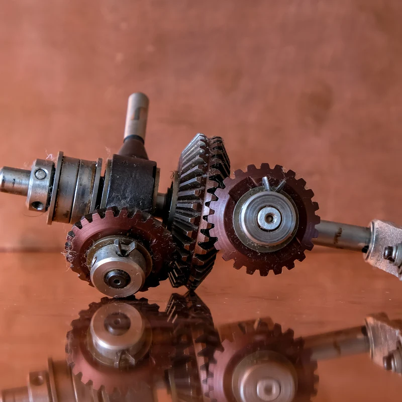 2pcs Bevel Gear Tapered Bevel Pinion Gear 0.8 Module 45# Steel (15T,6.35mm Hole)