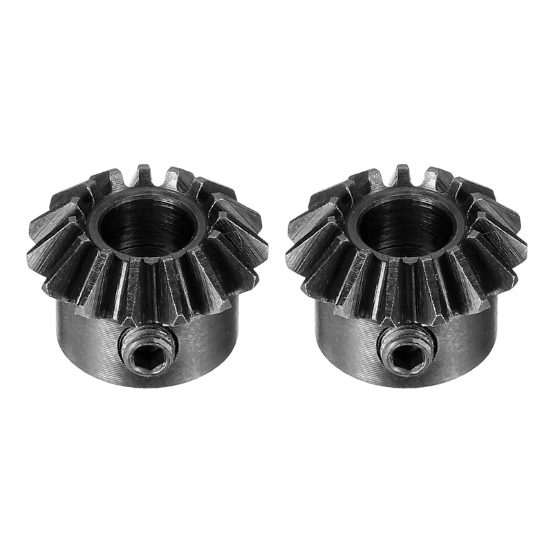 2pcs Bevel Gear Tapered Bevel Pinion Gear 0.8 Module 45# Steel 15T 5mm Hole