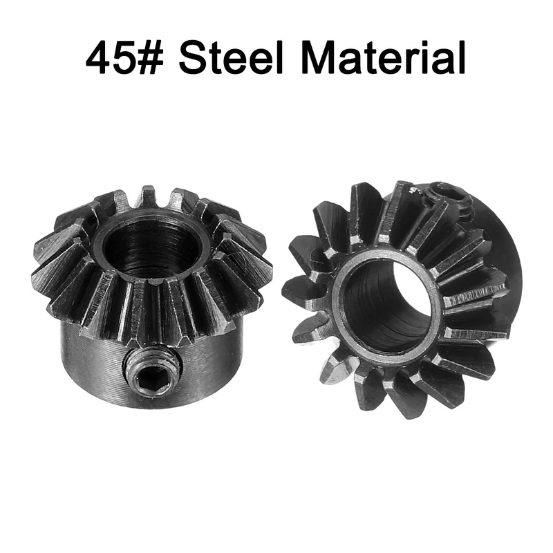 2pcs Bevel Gear Tapered Bevel Pinion Gear 0.8 Module 45# Steel 15T 5mm Hole