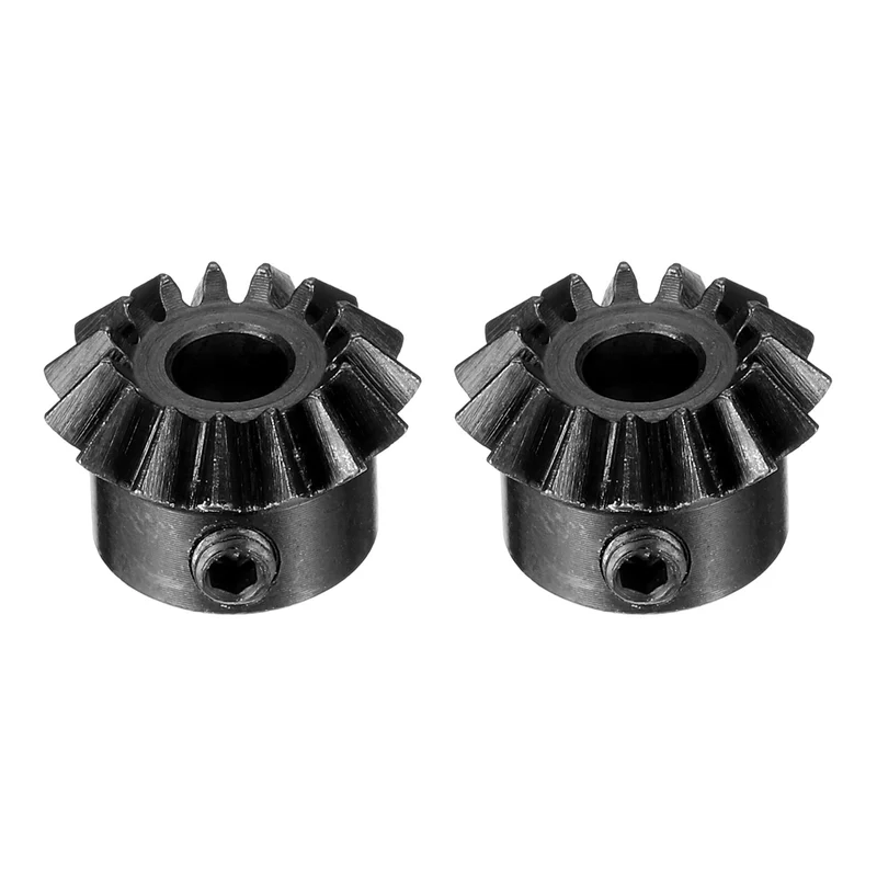 2pcs Bevel Gear Tapered Bevel Pinion Gear 0.8 Module 45# Steel 15T 4mm Hole