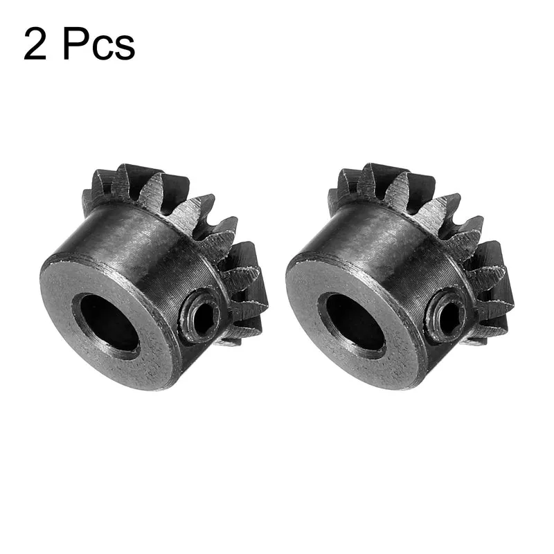 2pcs Bevel Gear Tapered Bevel Pinion Gear 0.8 Module 45# Steel 15T 4mm Hole