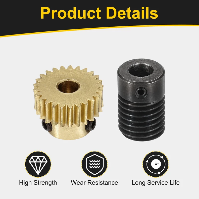 Worm Gear Set 0.5 Module 1:25 Reduction Rate(Gear-4mm Bore, Rod 6mm Bore)