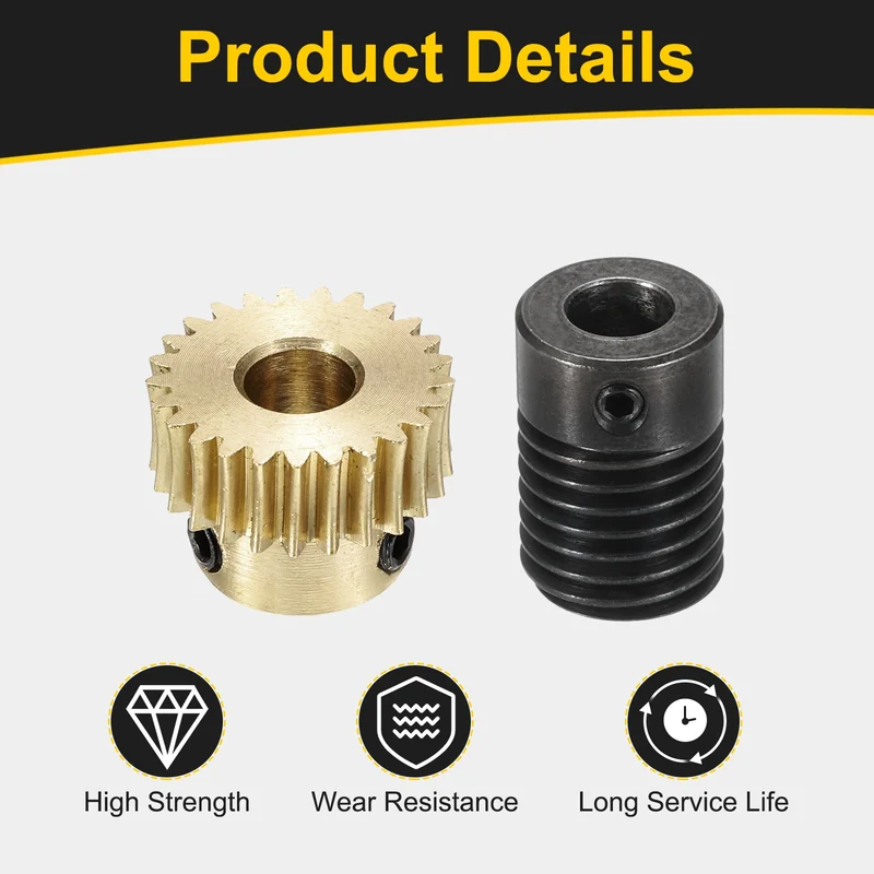 Worm Gear Set 0.5 Module 1:25 Reduction Rate(Gear-5mm Bore, Rod 6mm Bore)