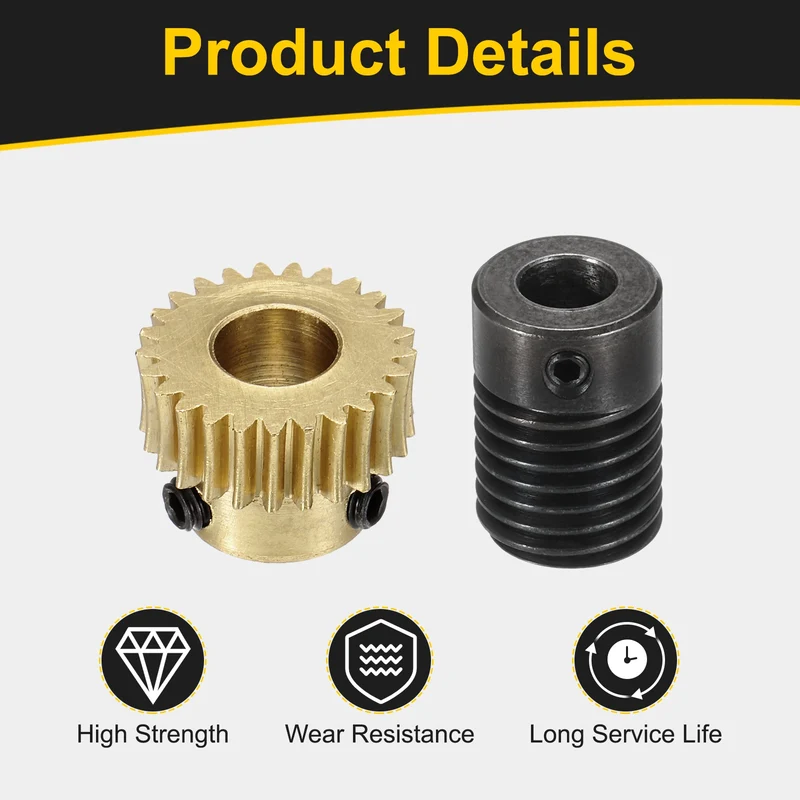 Worm Gear Set 0.5 Module 1:25 Reduction Rate(Gear-6mm Bore, Rod 6mm Bore)