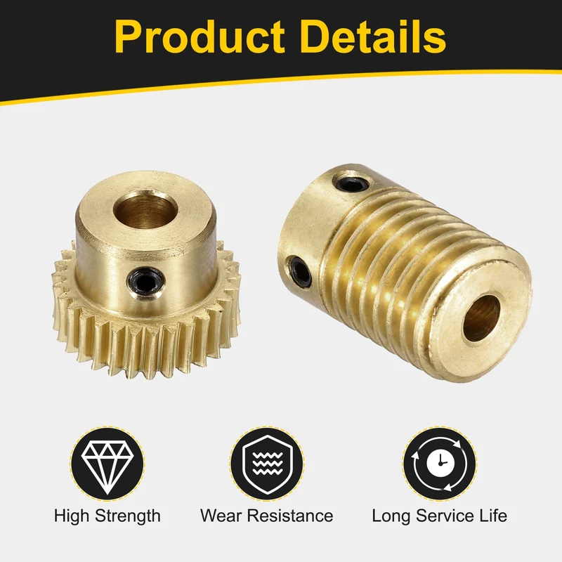 Worm Gear Set 0.5 Module 1:30 Reduction Rate(Gear-5mm Bore, Rod 4mm Bore)