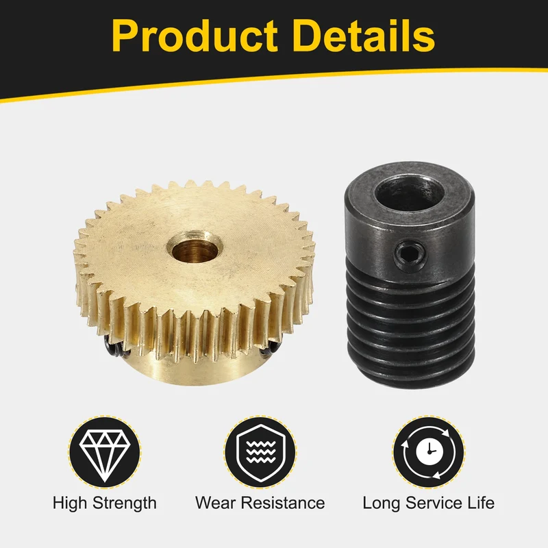 Worm Gear Set 0.5 Module 1:40 Reduction Rate(Gear-4mm Bore, Rod 6mm Bore)