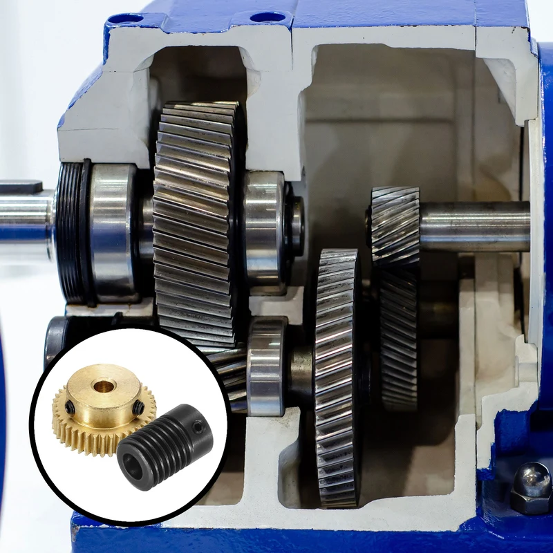 Worm Gear Set 0.5 Module 1:40 Reduction Rate(Gear-4mm Bore, Rod 6mm Bore)