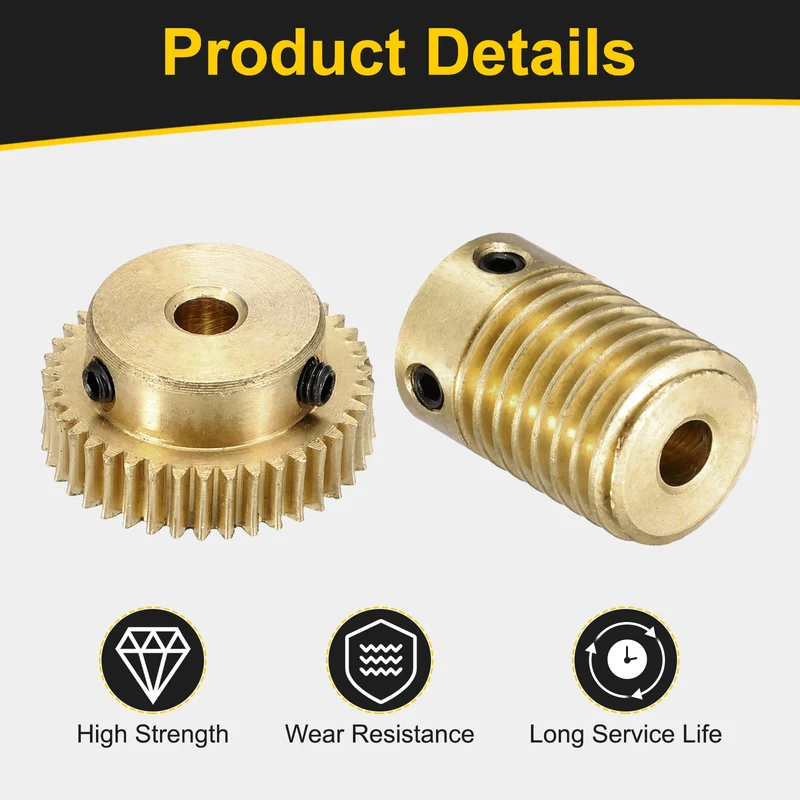 Worm Gear Set 0.5 Module 1:40 Reduction Rate(Gear-4mm Bore, Rod 4mm Bore)
