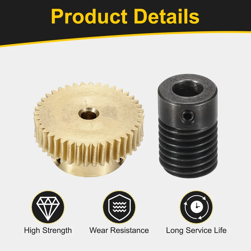 Worm Gear Set 0.5 Module 1:40 Reduction Rate(Gear-3mm Bore, Rod 6mm Bore)