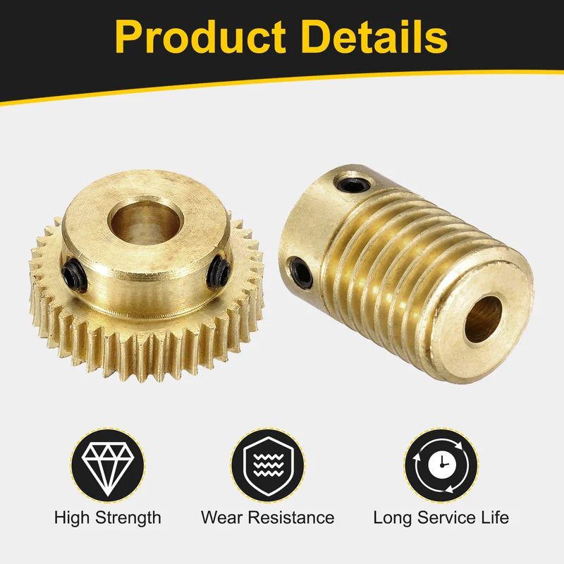 Worm Gear Set 0.5 Module 1:40 Reduction Rate(Gear-6mm Bore, Rod 4mm Bore)