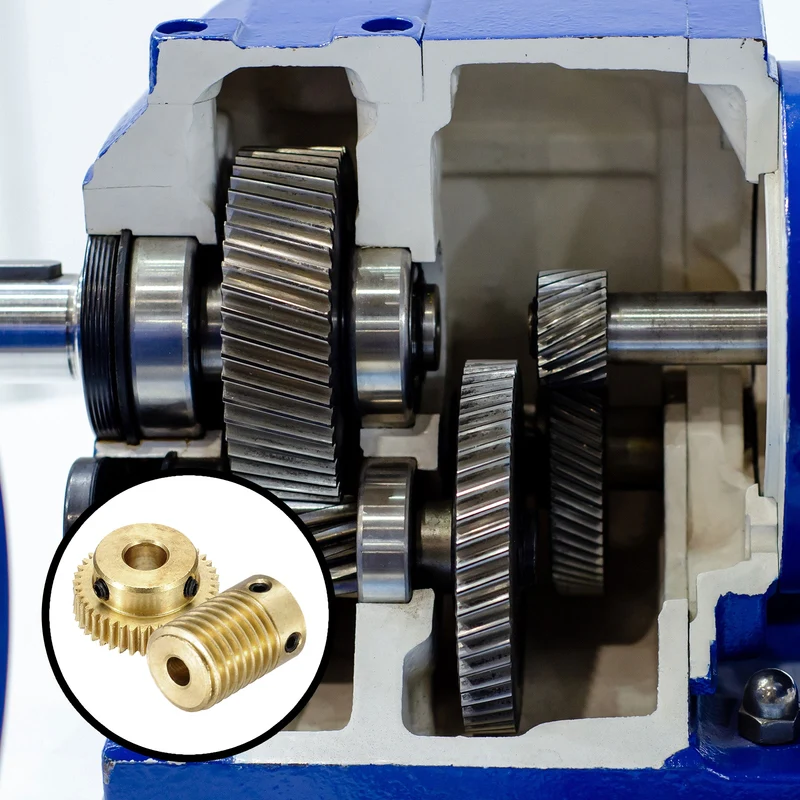 Worm Gear Set 0.5 Module 1:40 Reduction Rate(Gear-6mm Bore, Rod 4mm Bore)