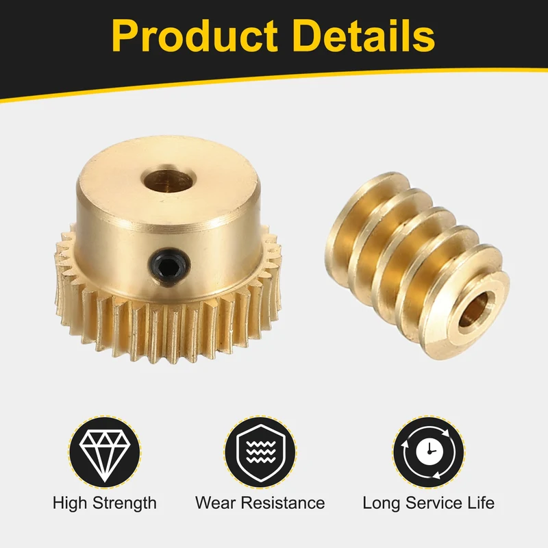 Worm Gear Set 0.5 Module 1:35 Reduction Rate(Gear-4mm Bore, Rod 1.98mm Bore)