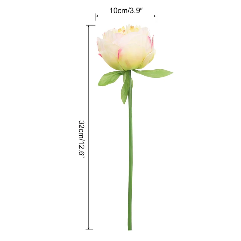 Artificial Flower Heads, Silk Peony Hydrangea Champagne Color Faux Flowers 10Pcs