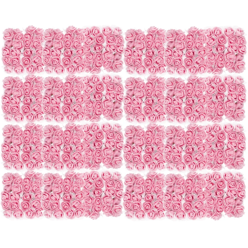 Artificial Rose Flower Heads, Light Pink Mini Flowers 0.8 Inch-1 Inch 288Pcs