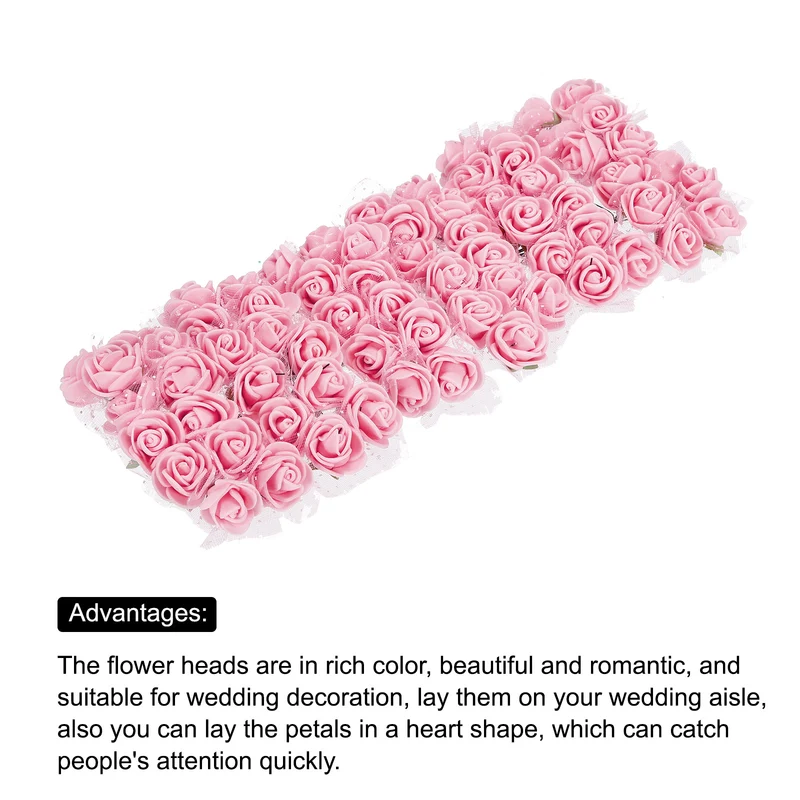 Artificial Rose Flower Heads, Light Pink Mini Flowers 0.8 Inch-1 Inch 288Pcs