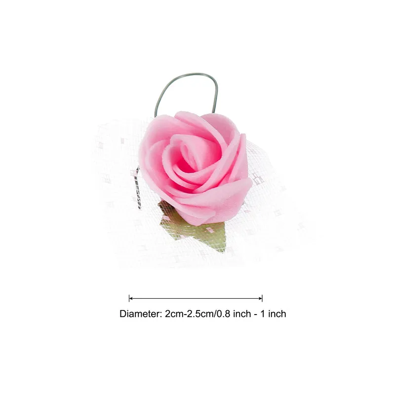 Artificial Rose Flower Heads, Pink Mini Faux Flowers 0.8 Inch-1 Inch 288Pcs
