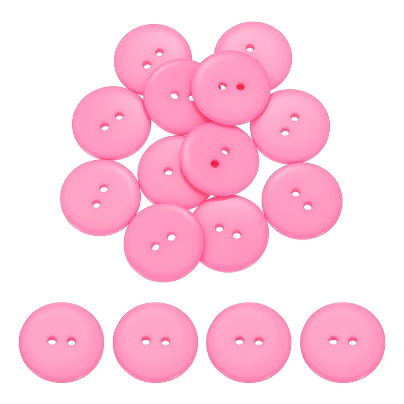 16 Pcs 28mm Resin Sewing Buttons, 2 Hole for Sewing Coats Shirts, Pink