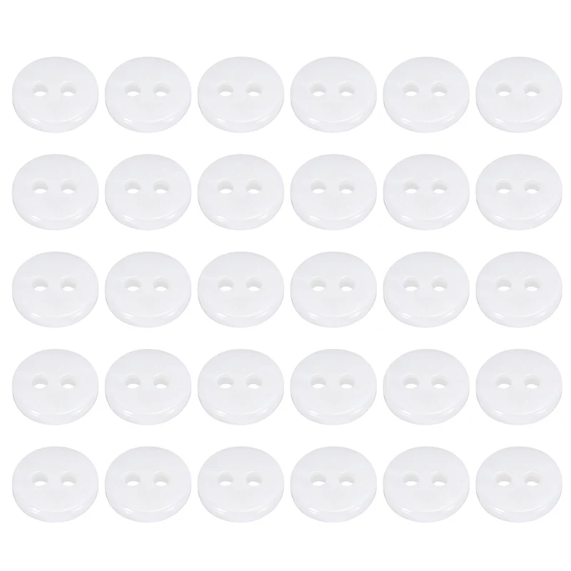 30Pcs 9mm Mother of Pearl Buttons 2 Holes Round Pearlized for Sewing White