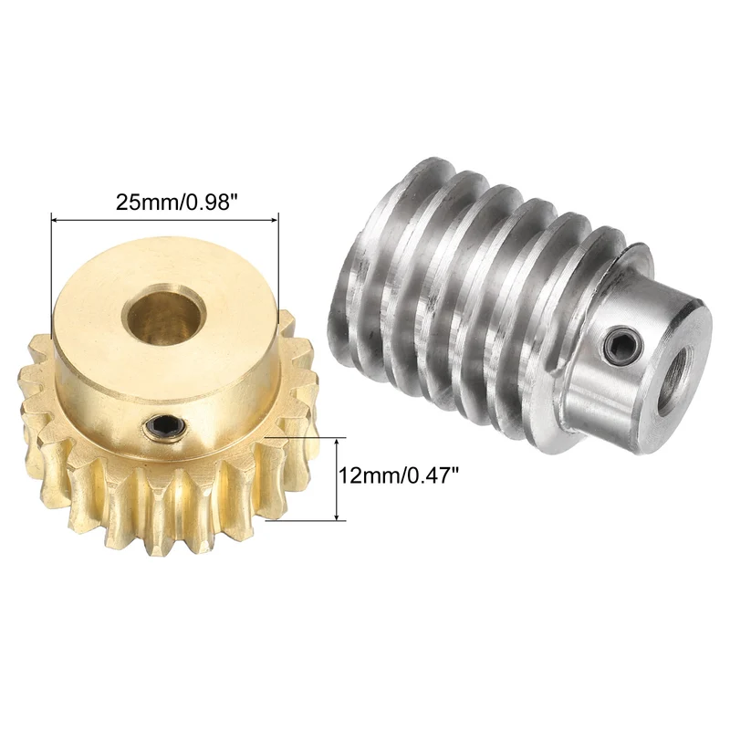 Worm Gear Set 1.5 Module 20:1 Reduction Rate(Gear-8mm Bore Rod 8mm Bore)