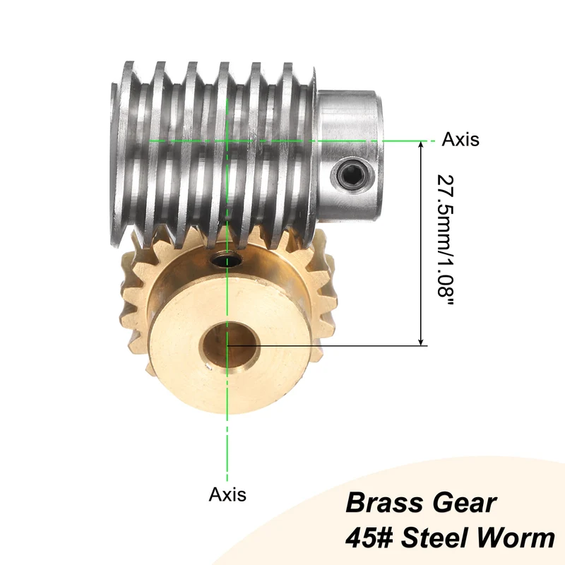 Worm Gear Set 1.5 Module 20:1 Reduction Rate(Gear-8mm Bore Rod 8mm Bore)
