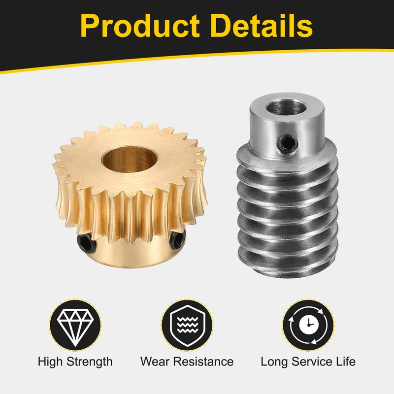 Worm Gear Set 1 Module 25:1 Reduction Rate(Gear-10mm Bore, Rod 5mm Bore)