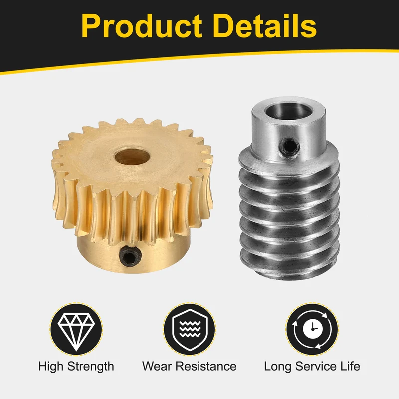Worm Gear Set 1 Module 25:1 Reduction Rate(Gear-6mm Bore, Rod 8mm Bore)