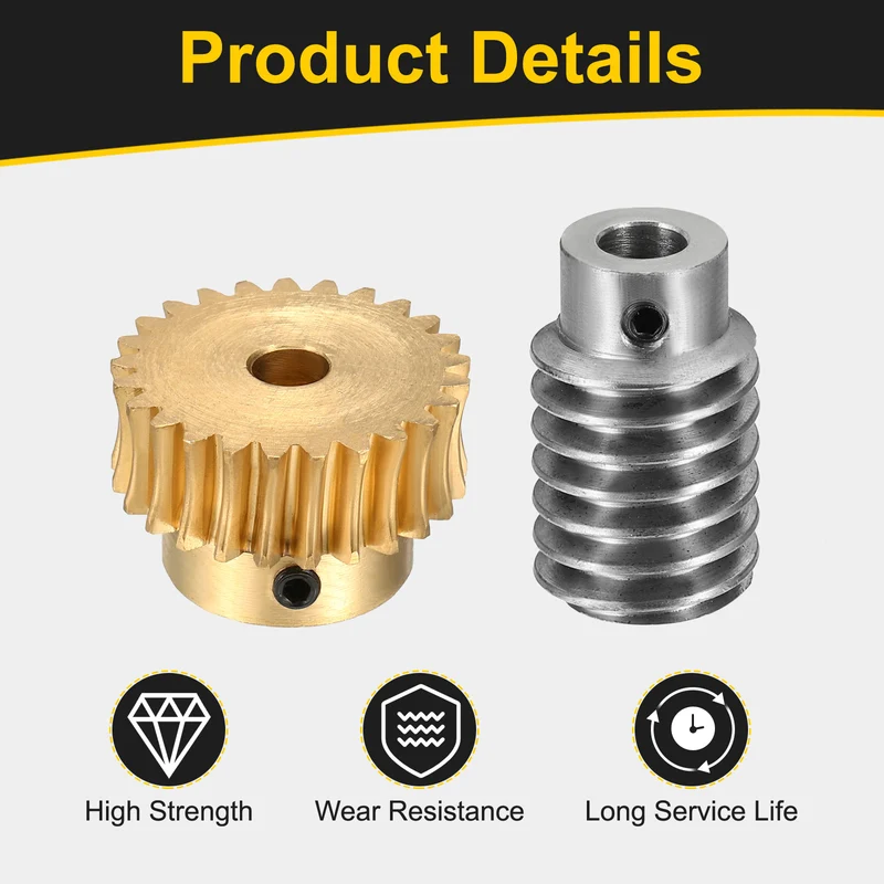 Worm Gear Set 1 Module 25:1 Reduction Rate(Gear-6mm Bore, Rod 5mm Bore)