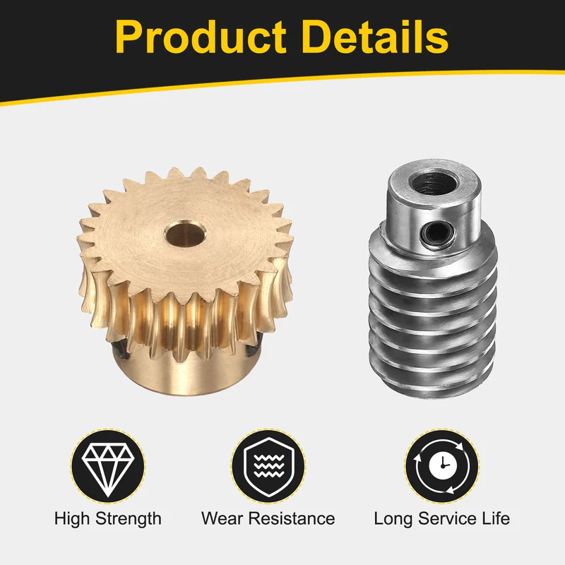 Worm Gear Set 1 Module 25:1 Reduction Rate(Gear-5mm Bore, Rod 6mm Bore)