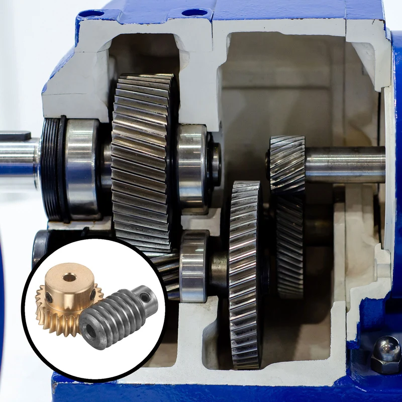 Worm Gear Set 1 Module 25:1 Reduction Rate(Gear-5mm Bore, Rod 6mm Bore)