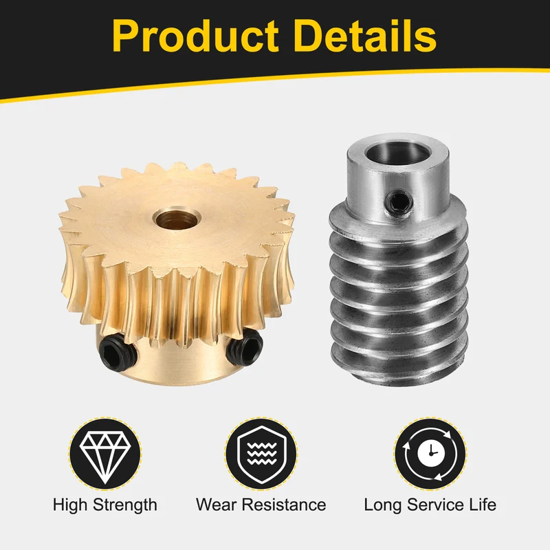 Worm Gear Set 1 Module 25:1 Reduction Rate(Gear-5mm Bore, Rod 8mm Bore)