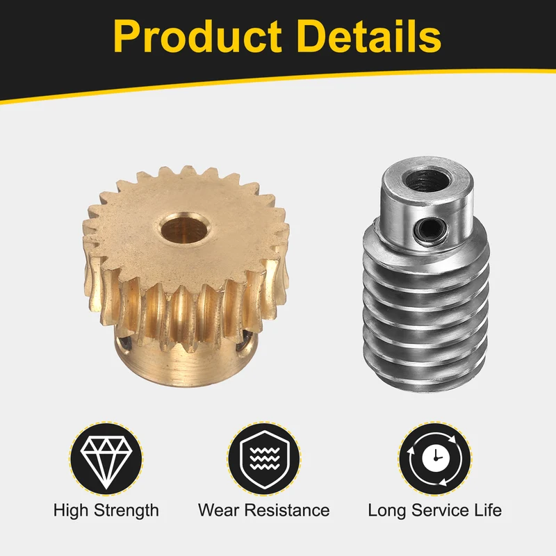 Worm Gear Set 1 Module 25:1 Reduction Rate(Gear-6mm Bore, Rod 6mm Bore)