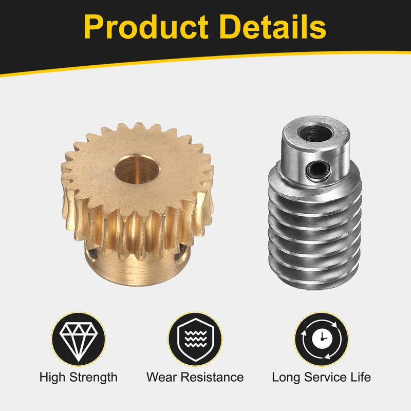 Worm Gear Set 1 Module 25:1 Reduction Rate(Gear-8mm Bore, Rod 6mm Bore)