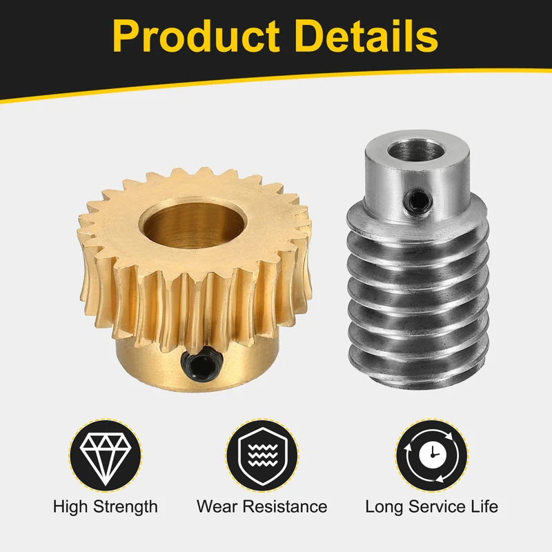 Worm Gear Set 1 Module 25:1 Reduction Rate(Gear-12mm Bore, Rod 5mm Bore)