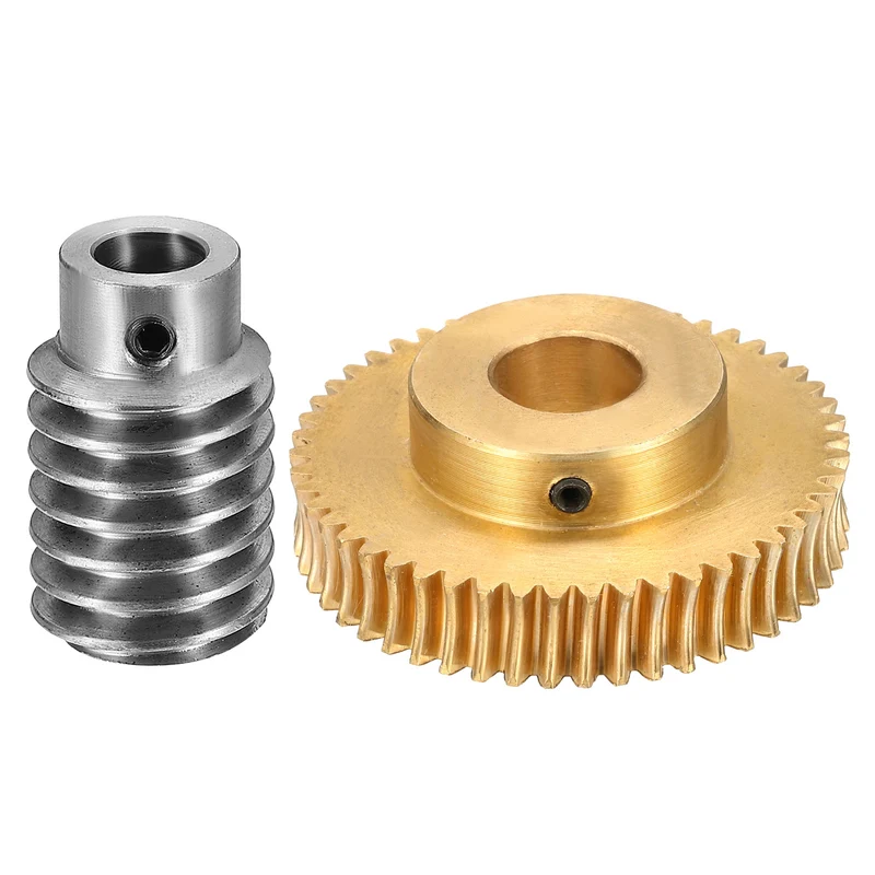 Worm Gear Set 1 Module 50:1 Reduction Rate(Gear-14mm Bore, Rod 8mm Bore)
