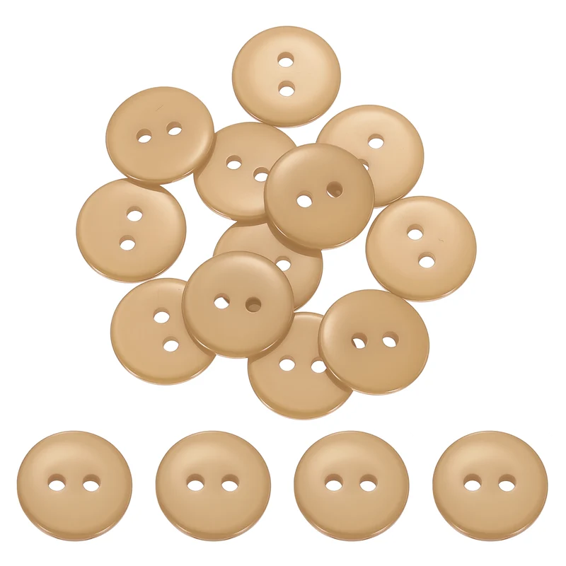16 Pcs 15mm Resin Sewing Buttons, 2 Hole for Sewing Coats Shirts, Camel