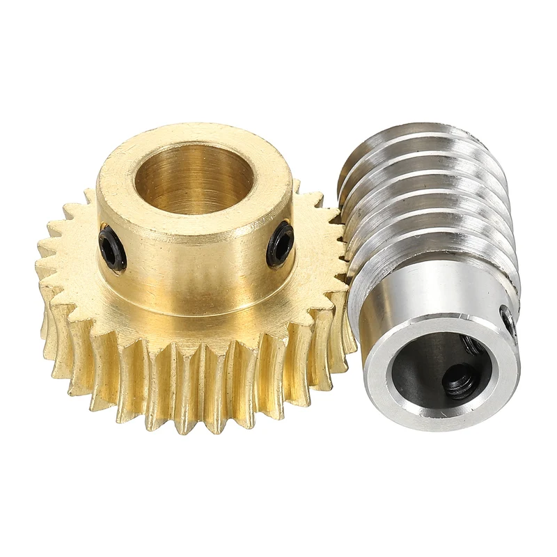 Worm Gear Set 1M 30T, 1:30 304 Stainless Steel Worm, Brass Gear 12mm/10mm Bore