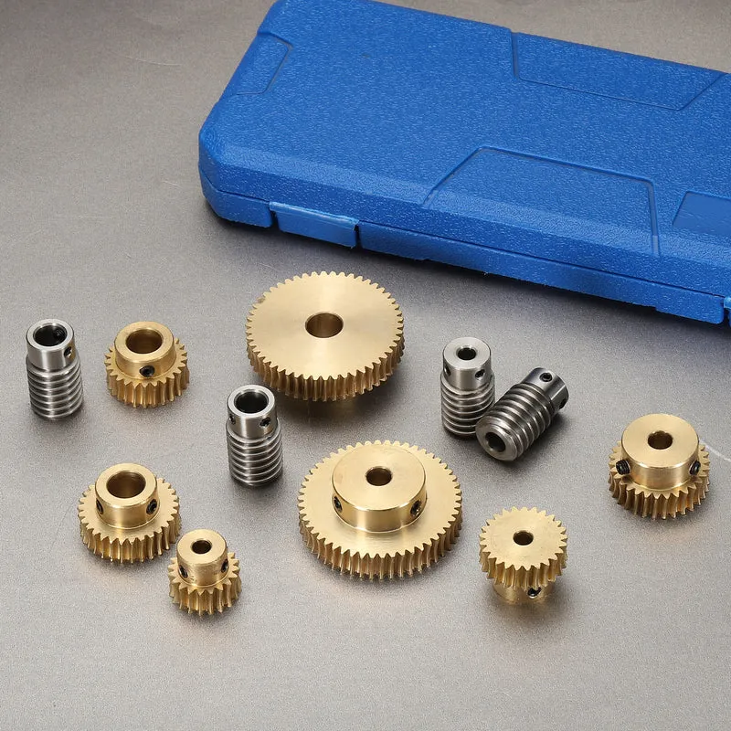 Worm Gear Set 1M 30T, 1:30 304 Stainless Steel Worm, Brass Gear 12mm/8mm Bore