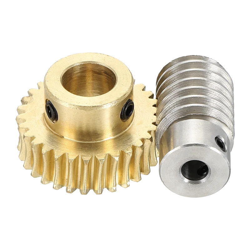 Worm Gear Set 1M 30T, 1:30 304 Stainless Steel Worm, Brass Gear 12mm/6mm Bore