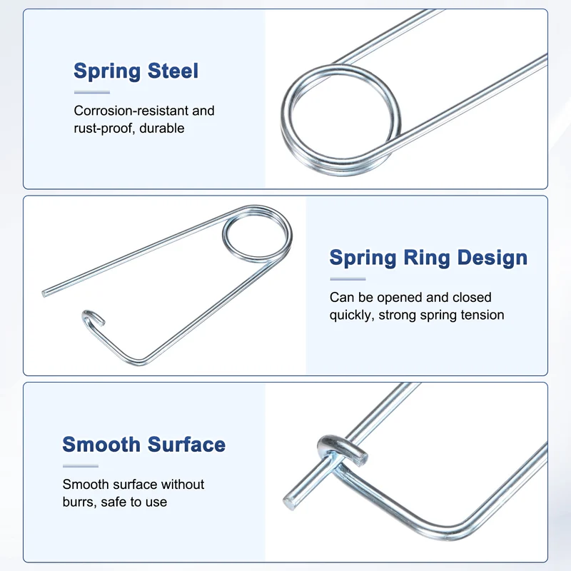 8-Pack Brooch Shape Cotter Safety Pin, 3x63mm Quick Lock Brooch Fastener