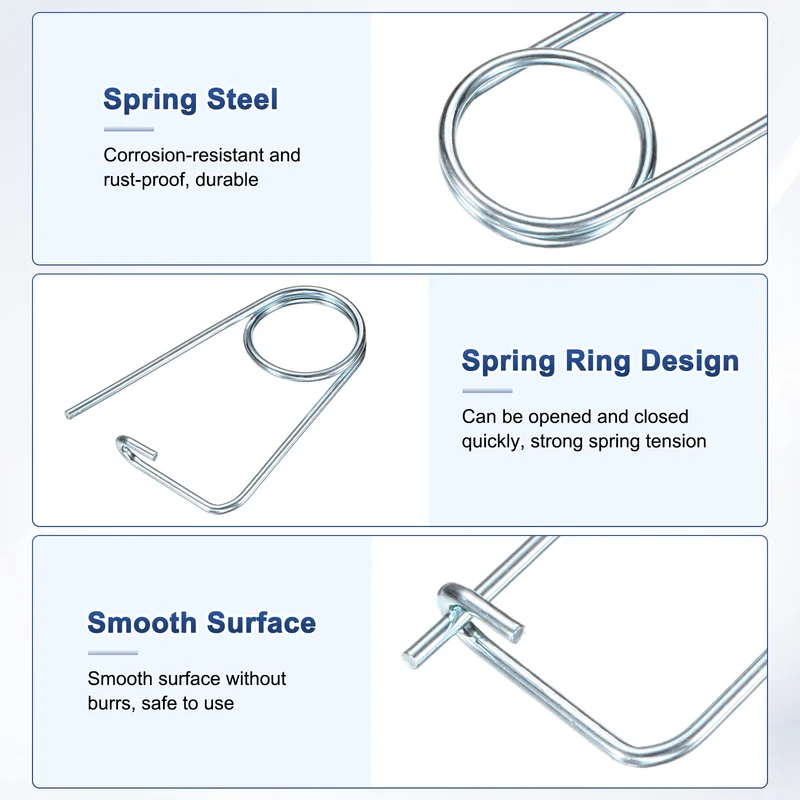 6-Pack Brooch Shape Cotter Safety Pin, 3x40mm Quick Lock Brooch Fastener