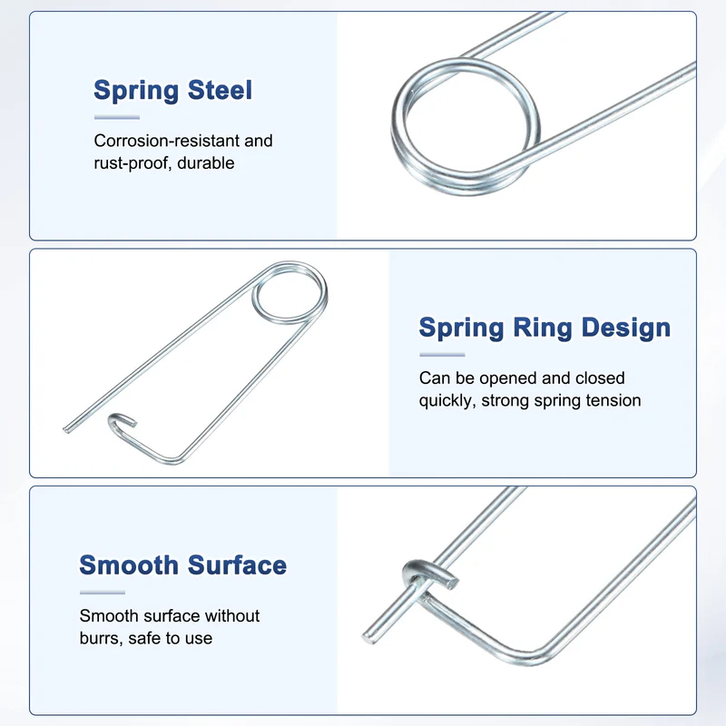 6-Pack Brooch Shape Cotter Safety Pin, 2x45mm Quick Lock Brooch Fastener