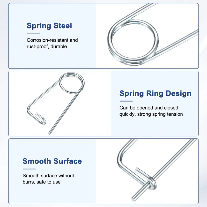 8-Pack Brooch Shape Cotter Safety Pin, 2x29mm Quick Lock Brooch Fastener