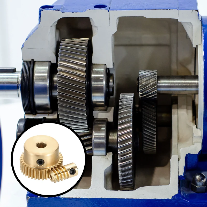 Worm Gear Set 0.5 Module 1:35 Reduction Rate(Gear-4mm Bore, Rod 2mm Bore)