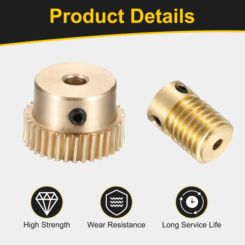 Worm Gear Set 0.5 Module 1:35 Reduction Rate(Gear-4mm Bore, Rod 3mm Bore)