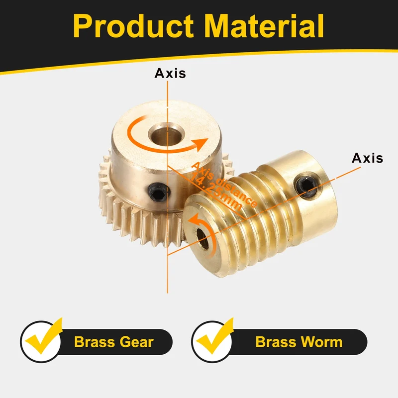 Worm Gear Set 0.5 Module 1:35 Reduction Rate(Gear-4mm Bore, Rod 3mm Bore)