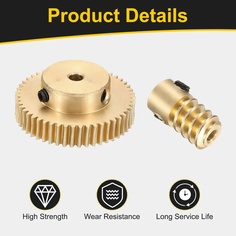 Worm Gear Set 0.5 Module 1:50 Reduction Rate(Gear-3mm Bore, Rod 2mm Bore)