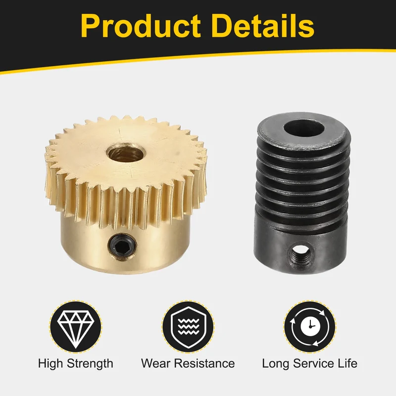 Worm Gear Set 0.5 Module 1:35 Reduction Rate(Gear-4mm Bore, Rod 5mm Bore)