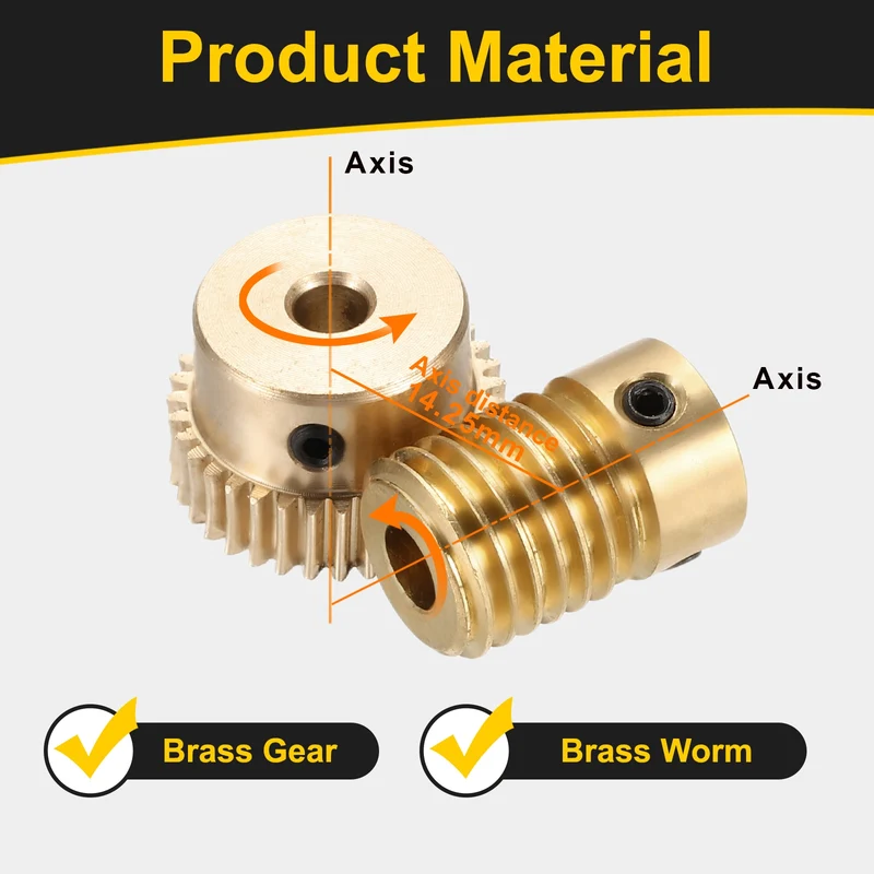 Worm Gear Set 0.5 Module 1:35 Reduction Rate(Gear-4mm Bore, Rod 5mm Bore)