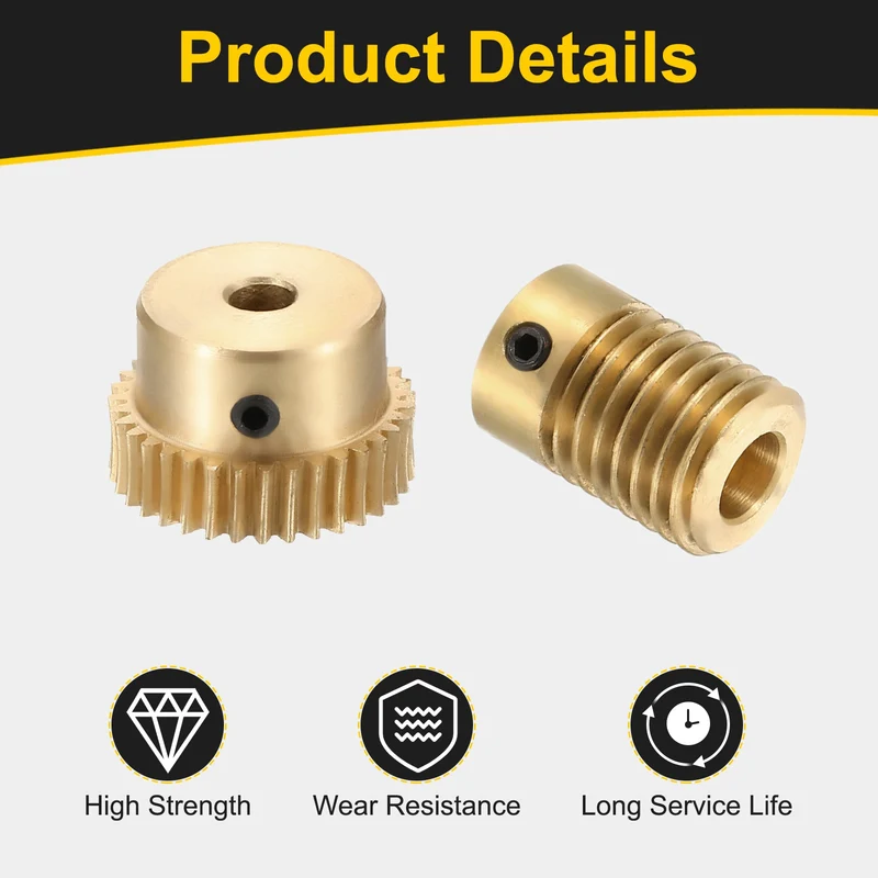Worm Gear Set 0.5 Module 1:35 Reduction Rate(Gear-4mm Bore, Rod 6mm Bore)